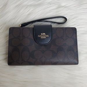 COACH TECH WALLET - IN COLOR BLOCK SIGNATURE CANVAS
